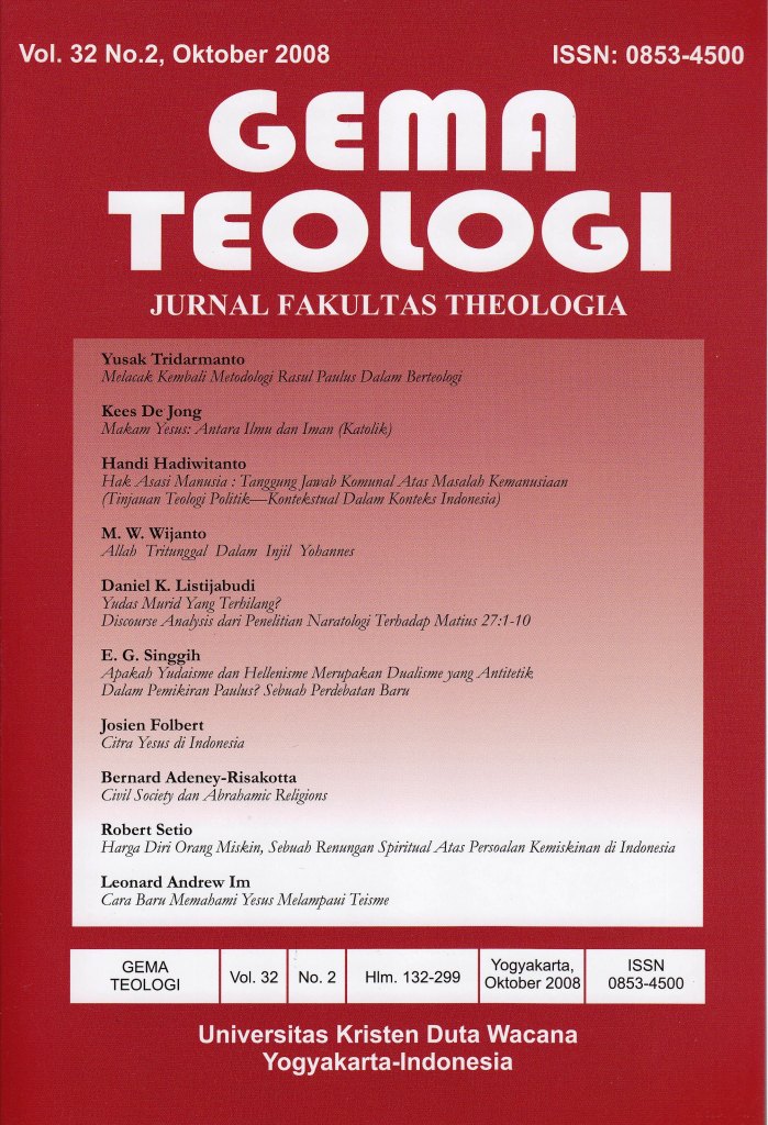 					View Vol. 32 No. 2 (2008): Gema Teologi
				