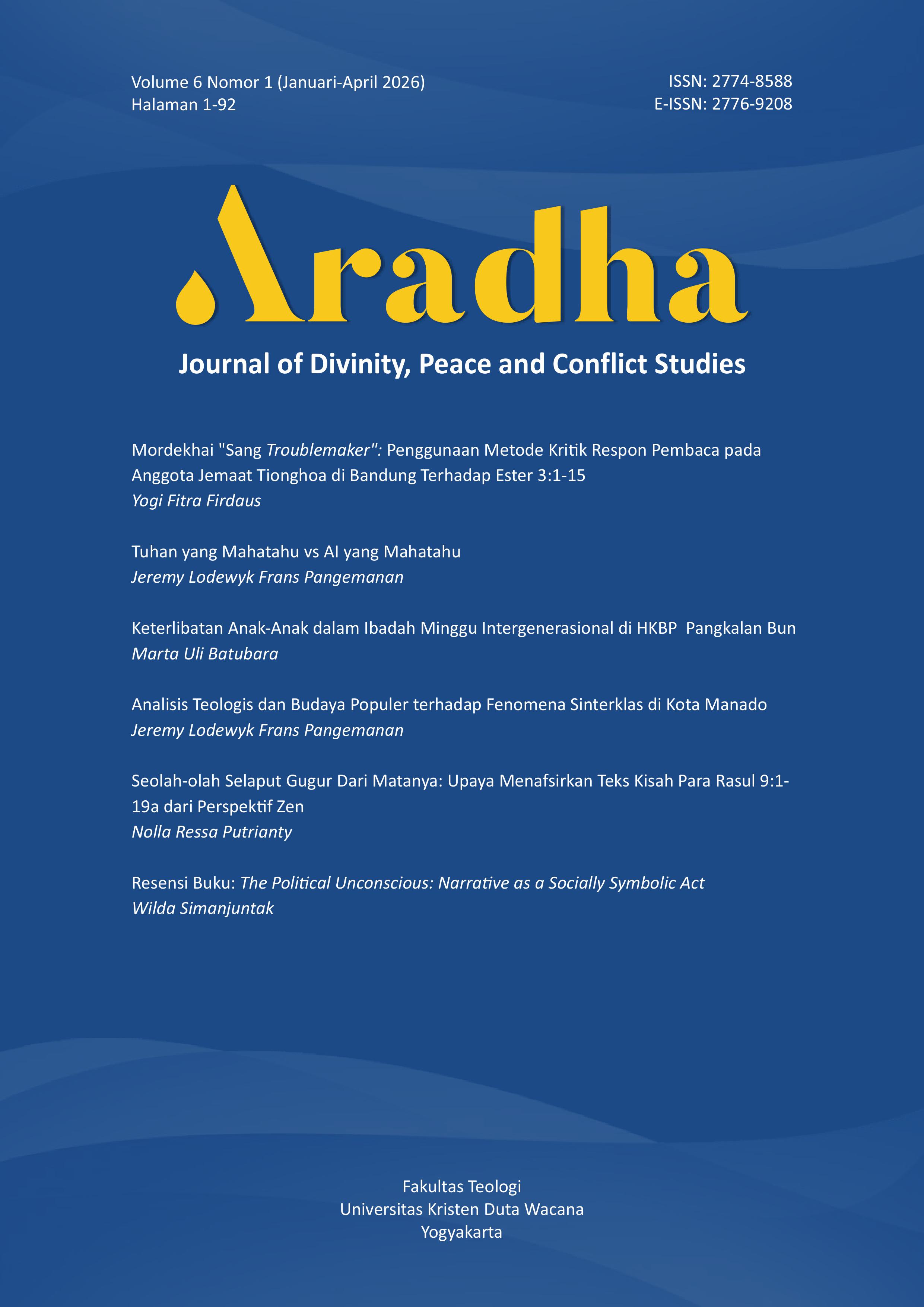 					View Vol. 6 No. 1 (2026): Aradha: Journal of Divinity, Peace and Conflict Studies
				